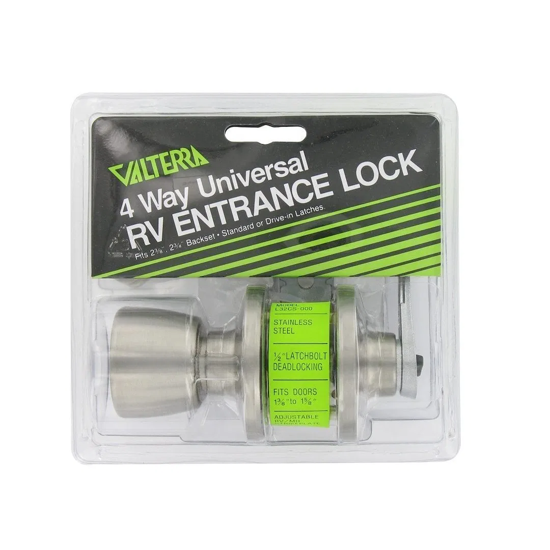 L32CS000 – VALTERRA LLC Entry Door Handle, Knob Style And Lever Style Handle For Mobile Home Entrance Lock Keyed Entr...